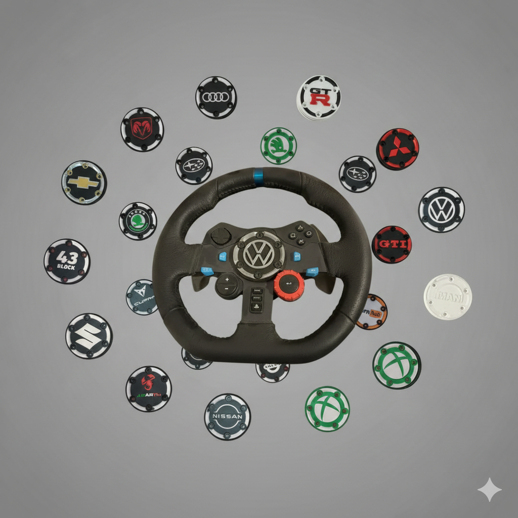 Placas/ Embellecedores personalizados para volante Logitech G29/G920/G27 – BMW, AMG, Ferrari, Audi y más
