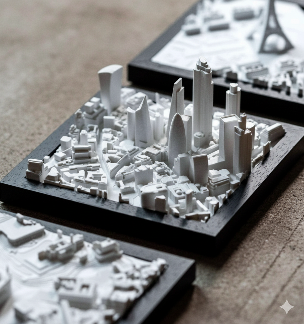 Ciudades en 3D personalizadas | Maquetas urbanas decorativas y recuerdos de viaje
