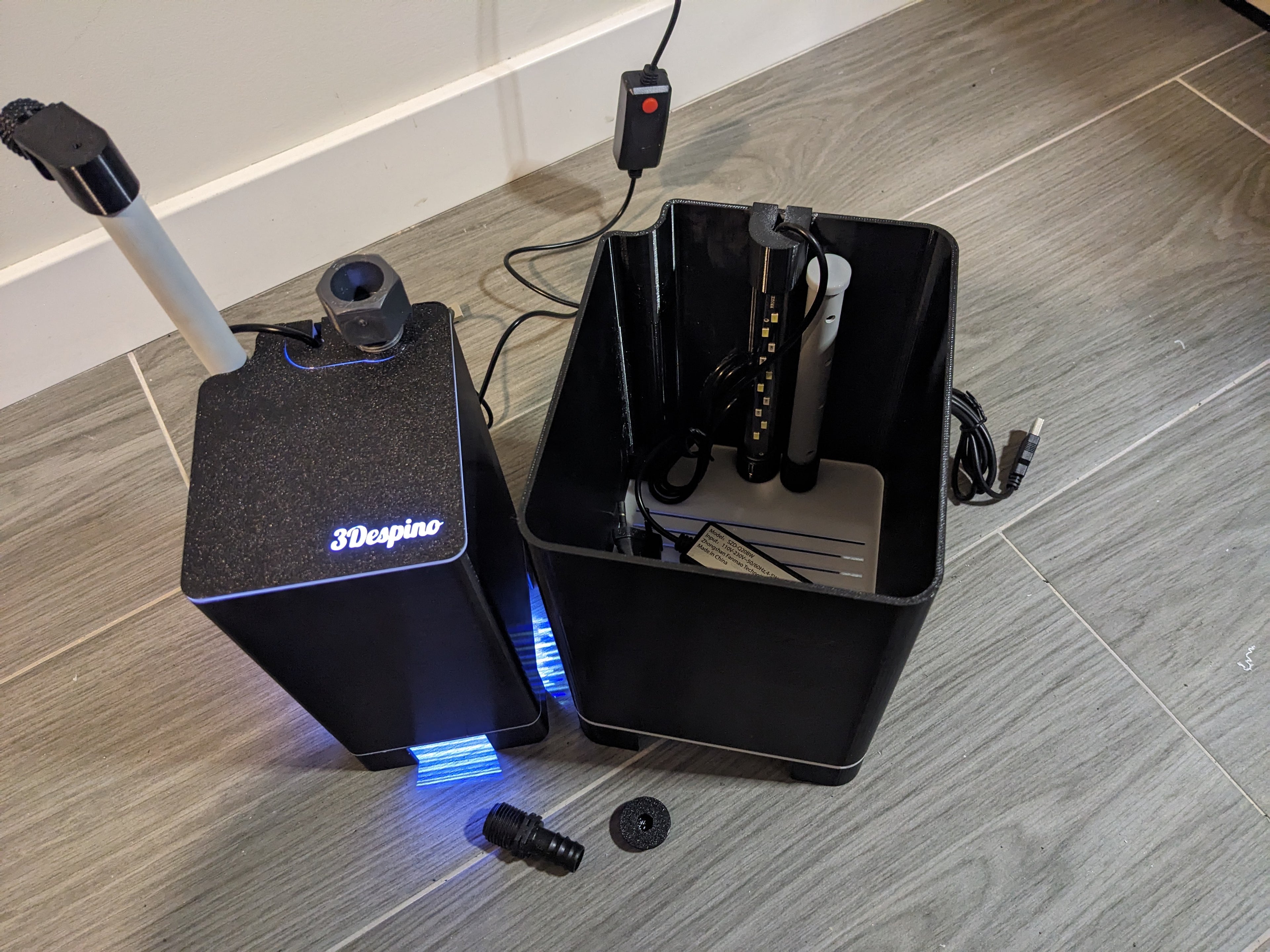 Reactor/ Refugio rectangular de alga Chaetomorpha/Caulerpa para sump