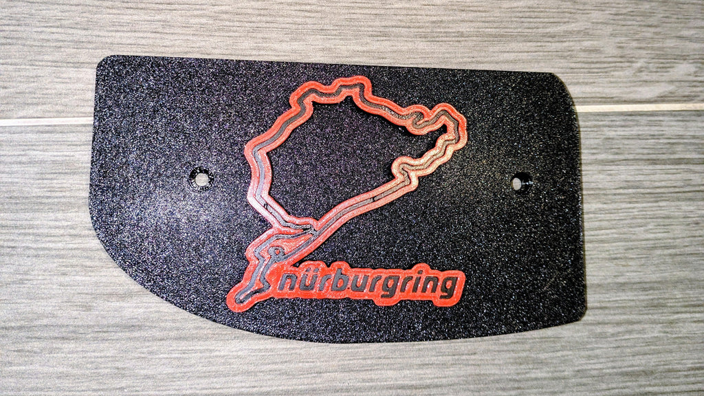 Estantería en forma de alerón marca de coche / circuito / nombre