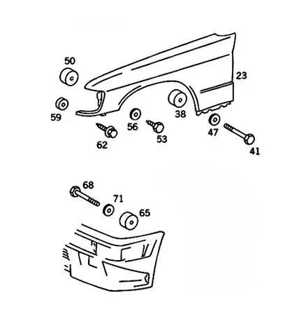Separador de Guardabarros AMG W201 / W124 – Kit HWA1248800197