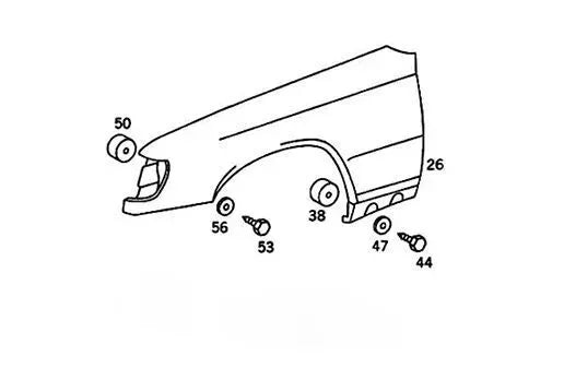 Separador de Guardabarros AMG W201 / W124 – Kit HWA1248800197