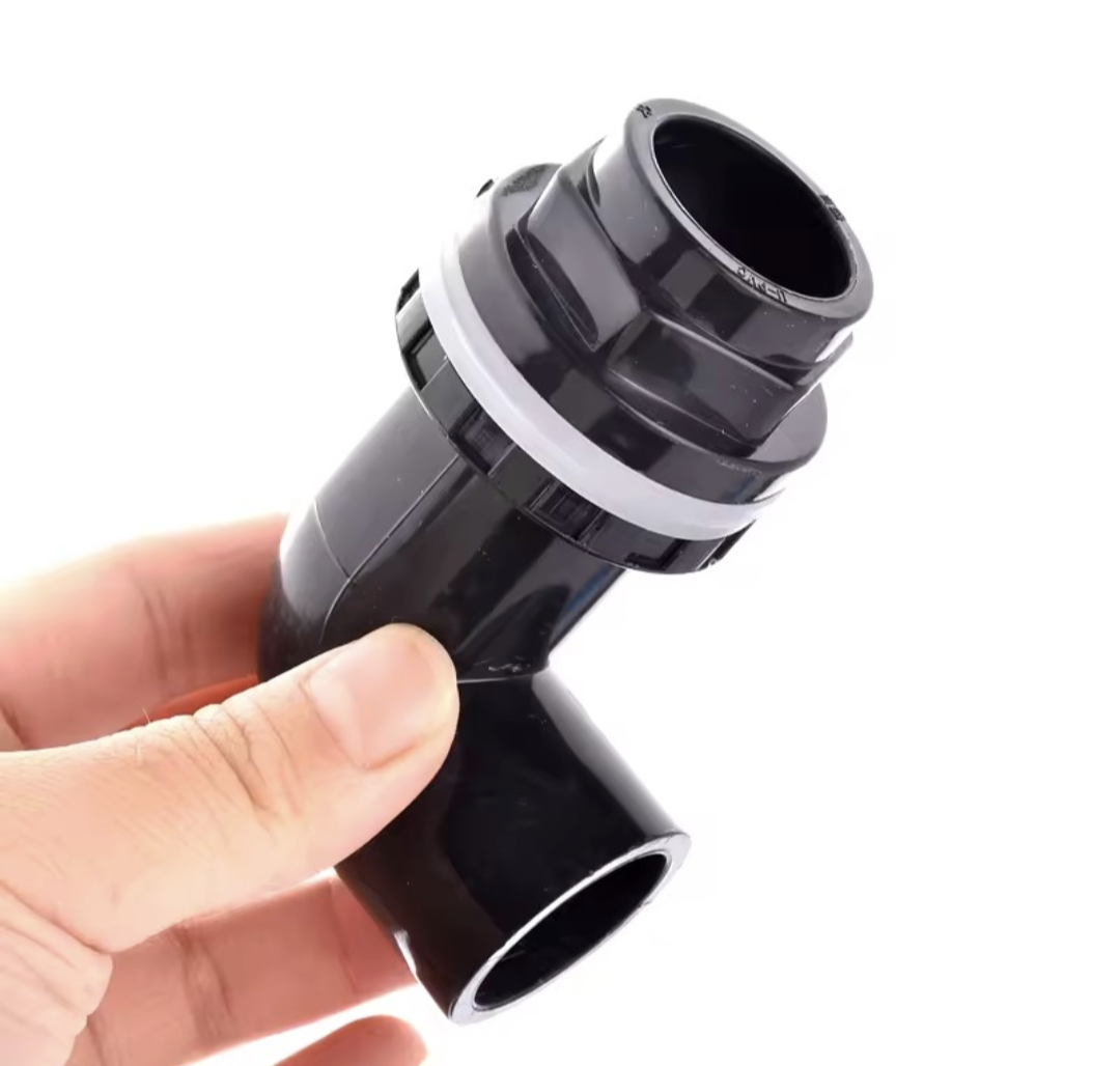 Pasamuros 90° para acuario 20mm, 32mm, 40mm